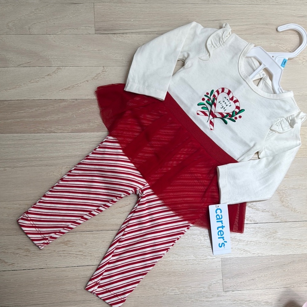 Carter's Red and White Baby Dress Set